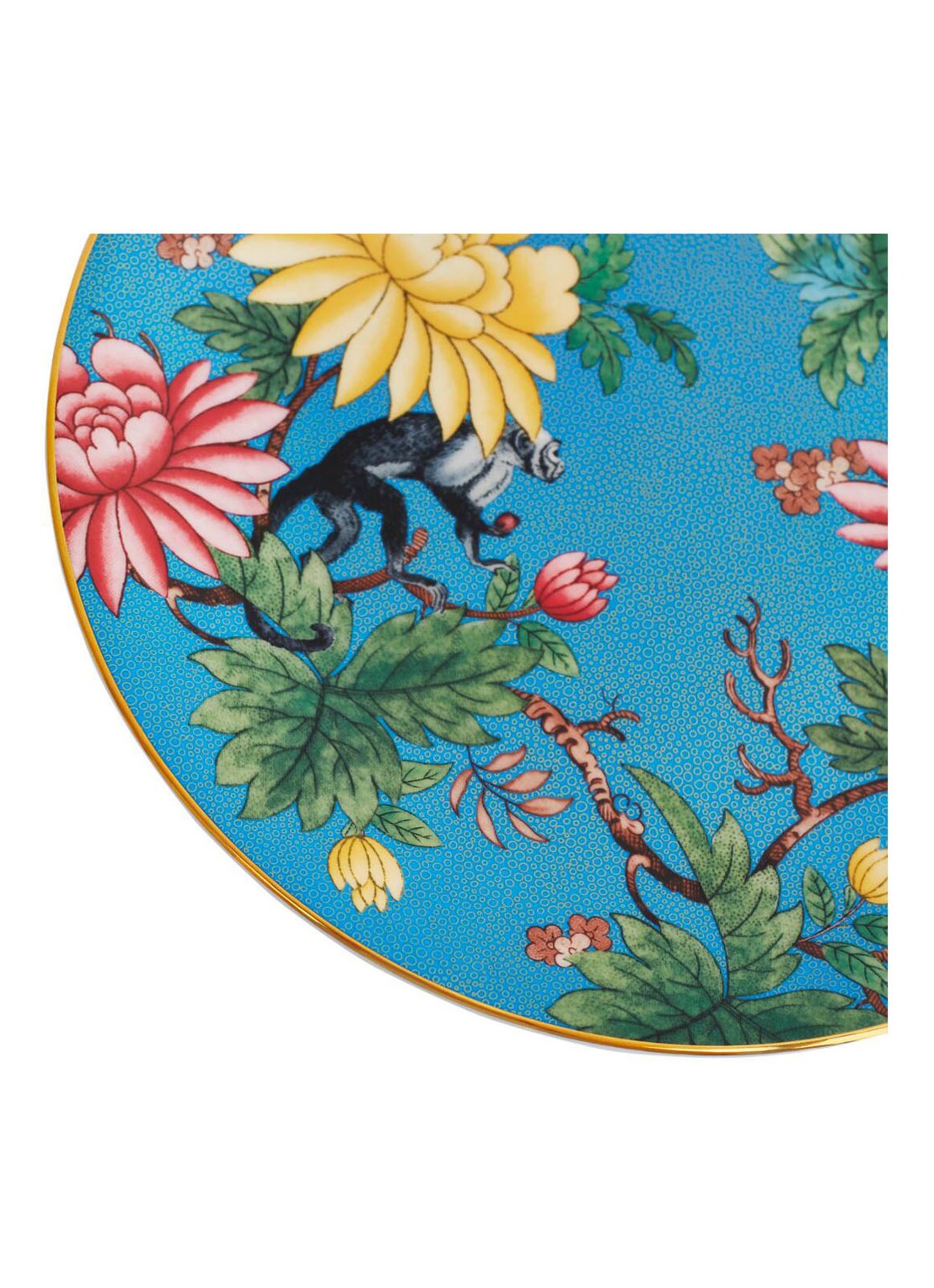 Wedgwood Wonderlust  Sapphire Garden ontbijtbord 20 cm - voorkant 3 lichtblauw