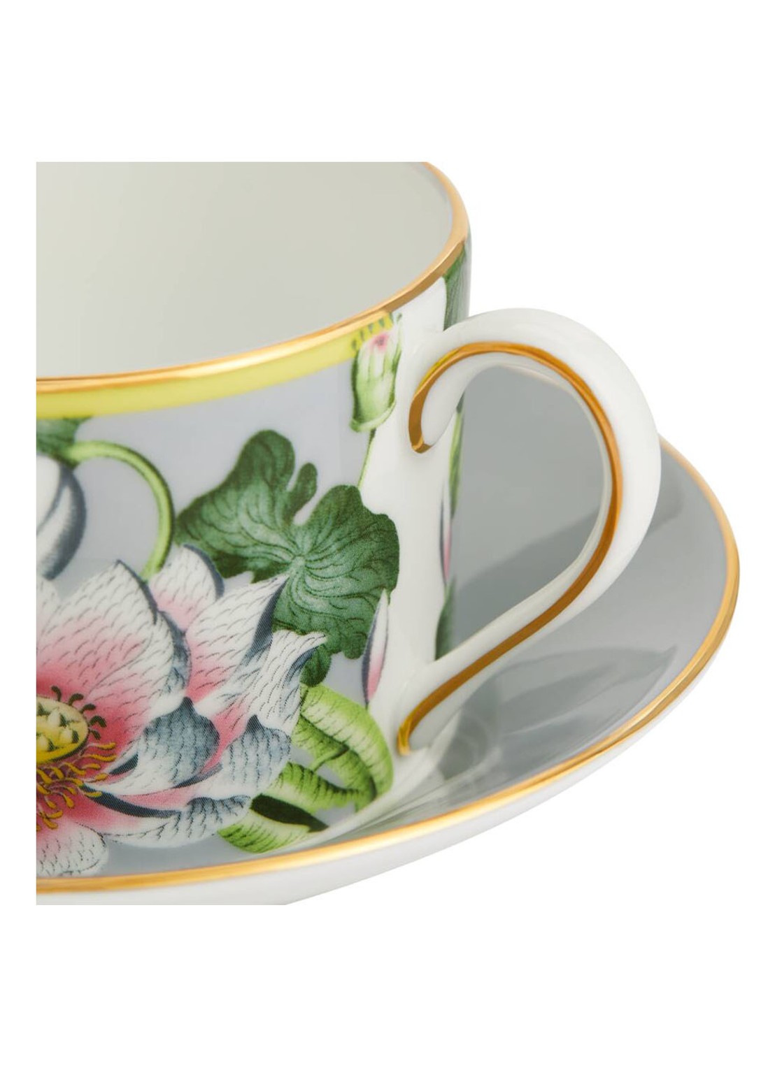 Wedgwood Wonderlust Waterlily kop en schotel 15 cl - voorkant 3 lichtgroen