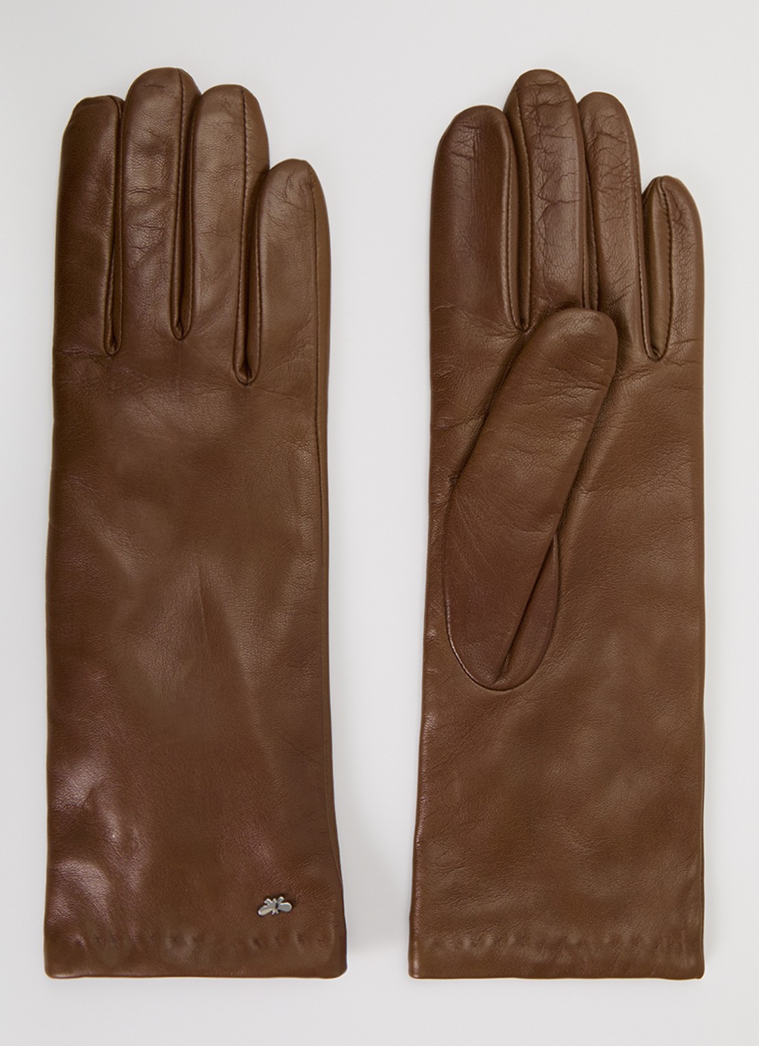 WEEKEND Max Mara Senape Short handschoenen van lamsleer - voorkant hazelnootbruin