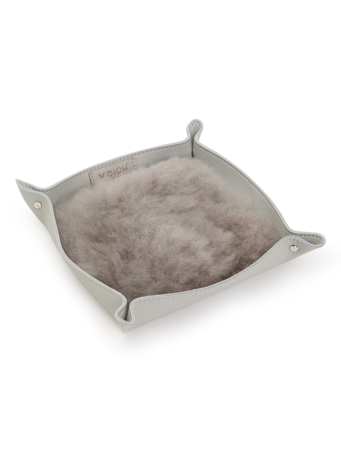 WEICH Todo Catchall opbergschaal van alpaca vacht 20 cm - voorkant grijs