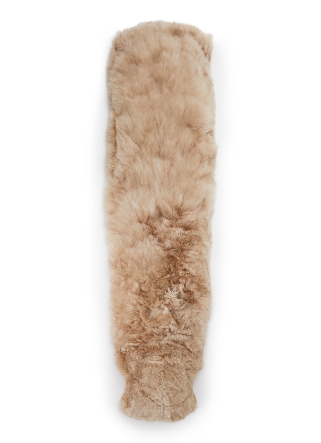 WEICH Tubo kruik van alpaca vacht - voorkant donkerbeige