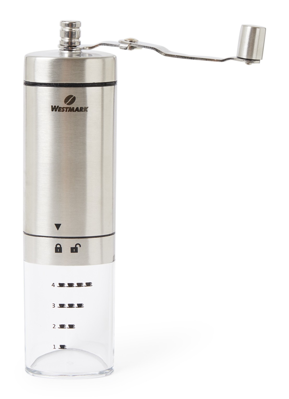 Westmark Brasilia koffiemolen 20,5 cm - voorkant 2 zilver