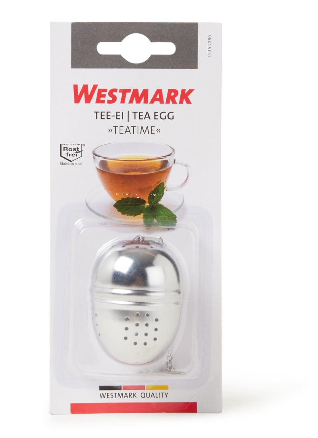 Westmark Drijvend thee-ei 3 cm - voorkant zilver