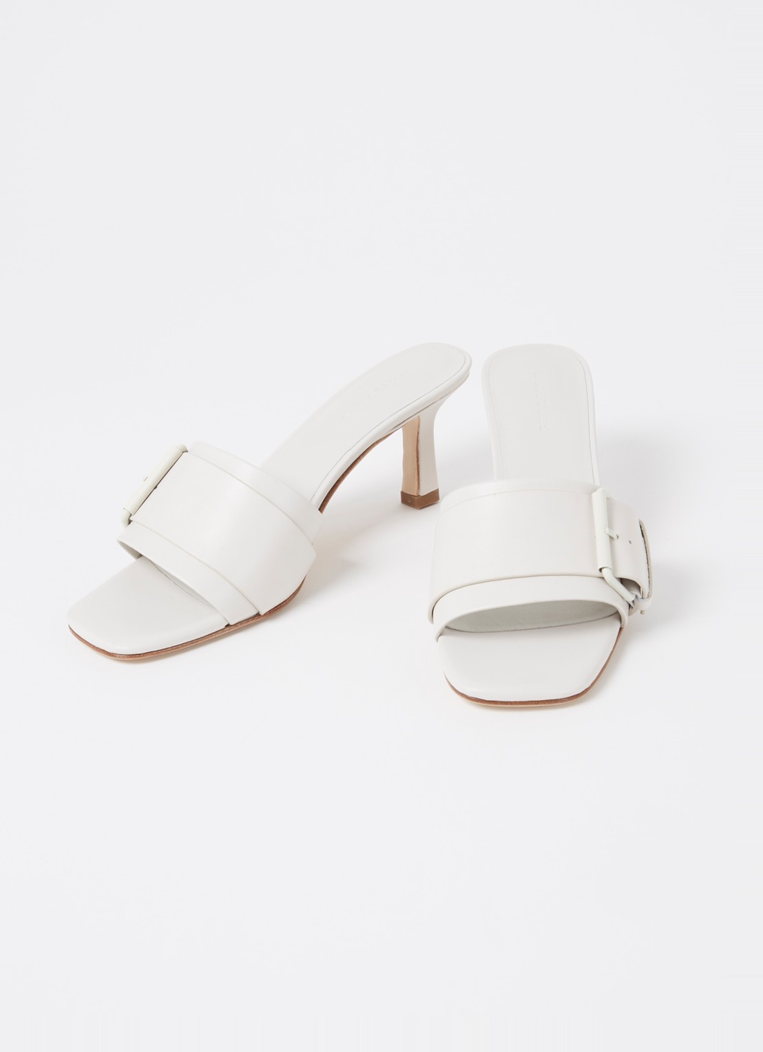 Whistles Adella muiltje van leer met gespdetail - detail 2 wit