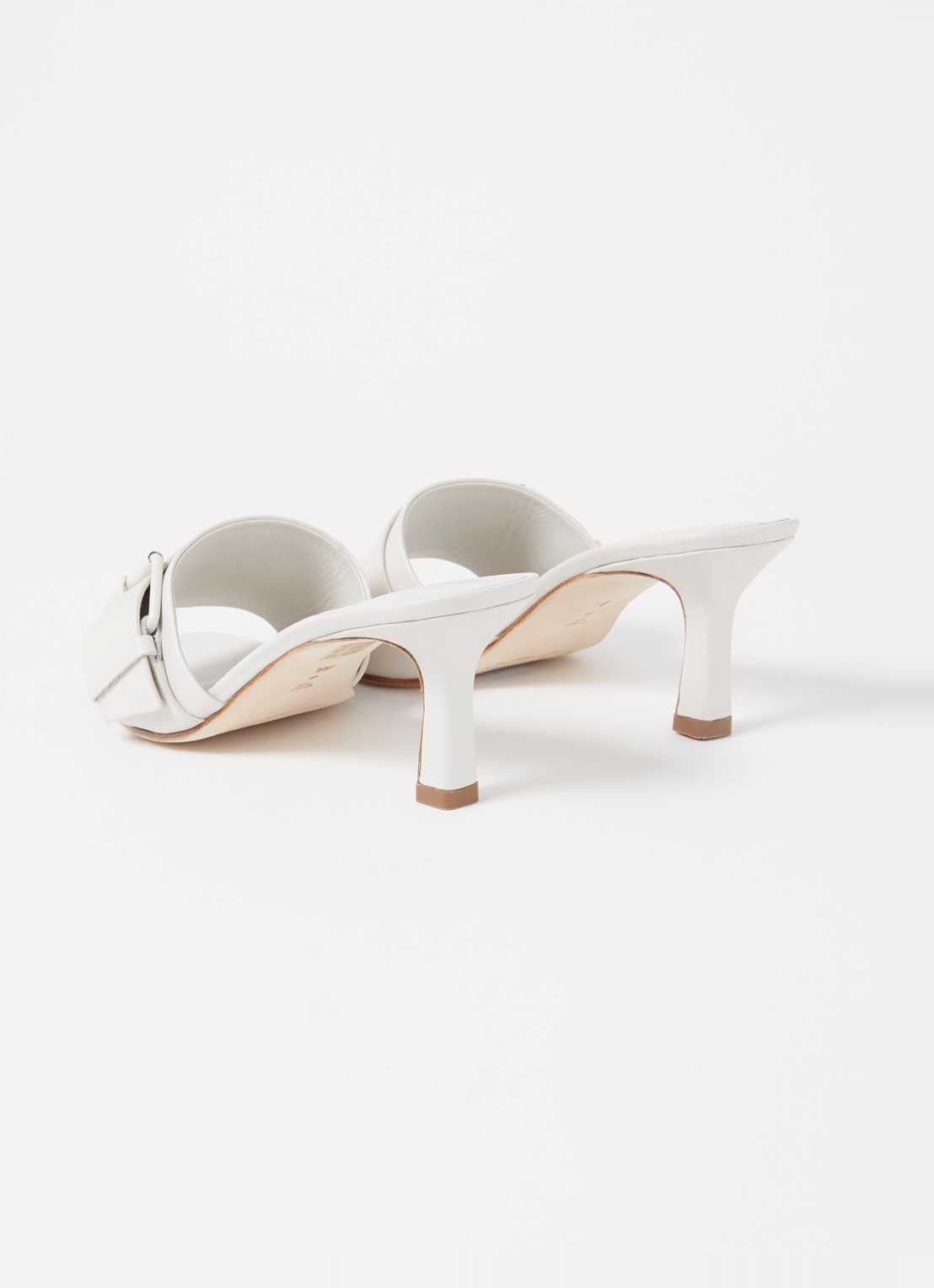Whistles Adella muiltje van leer met gespdetail - detail 3 wit