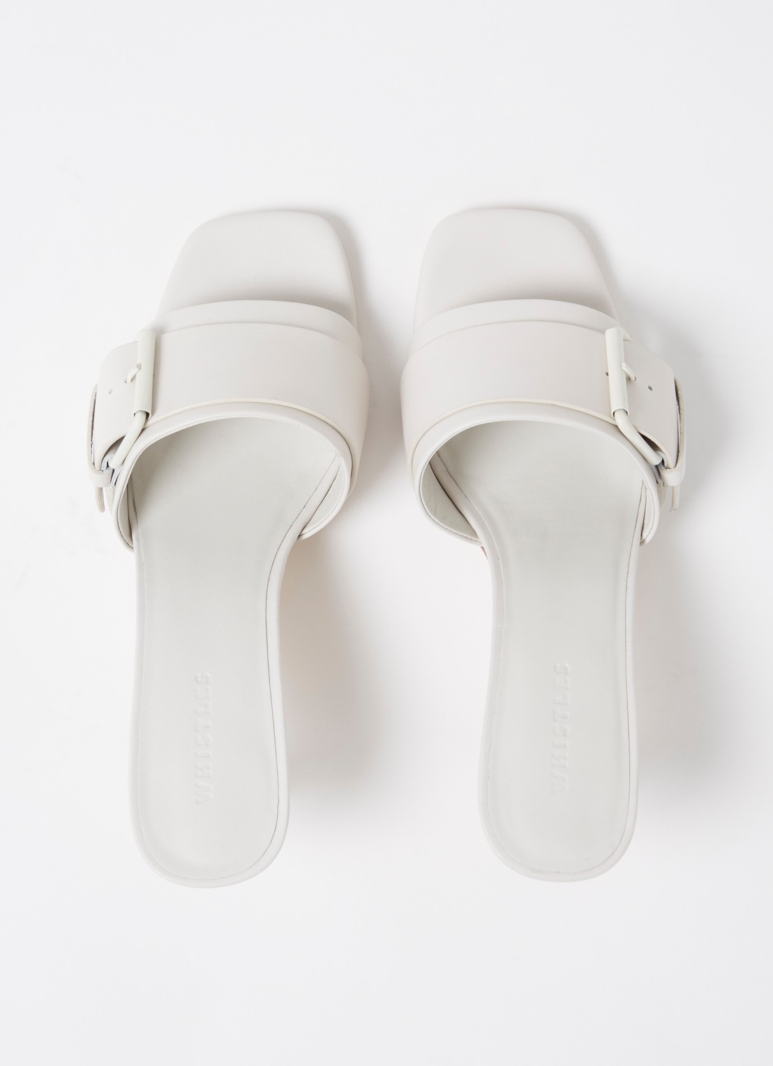 Whistles Adella muiltje van leer met gespdetail - detail 4 wit