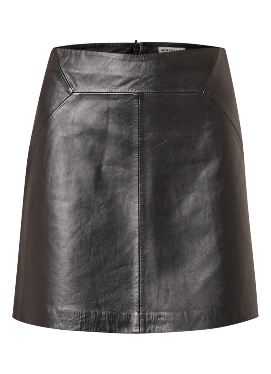 Whistles Aline minirok van leer  - voorkant zwart