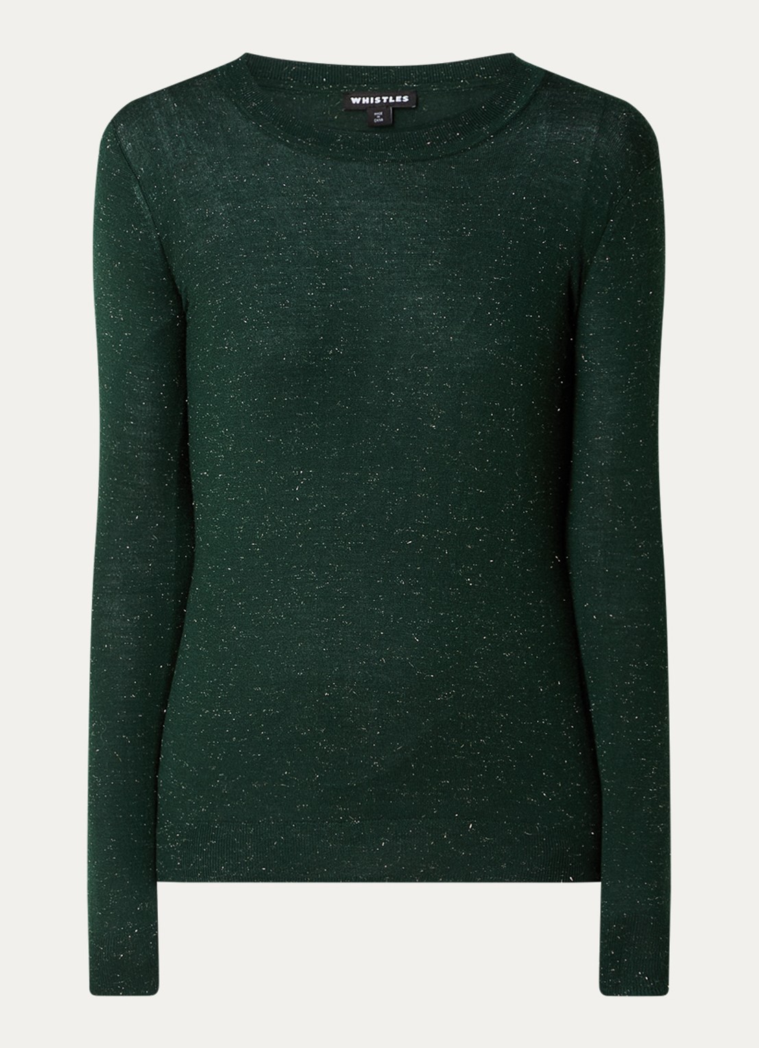 Whistles Annie fijngebreide pullover met lurex - voorkant 2 donkergroen