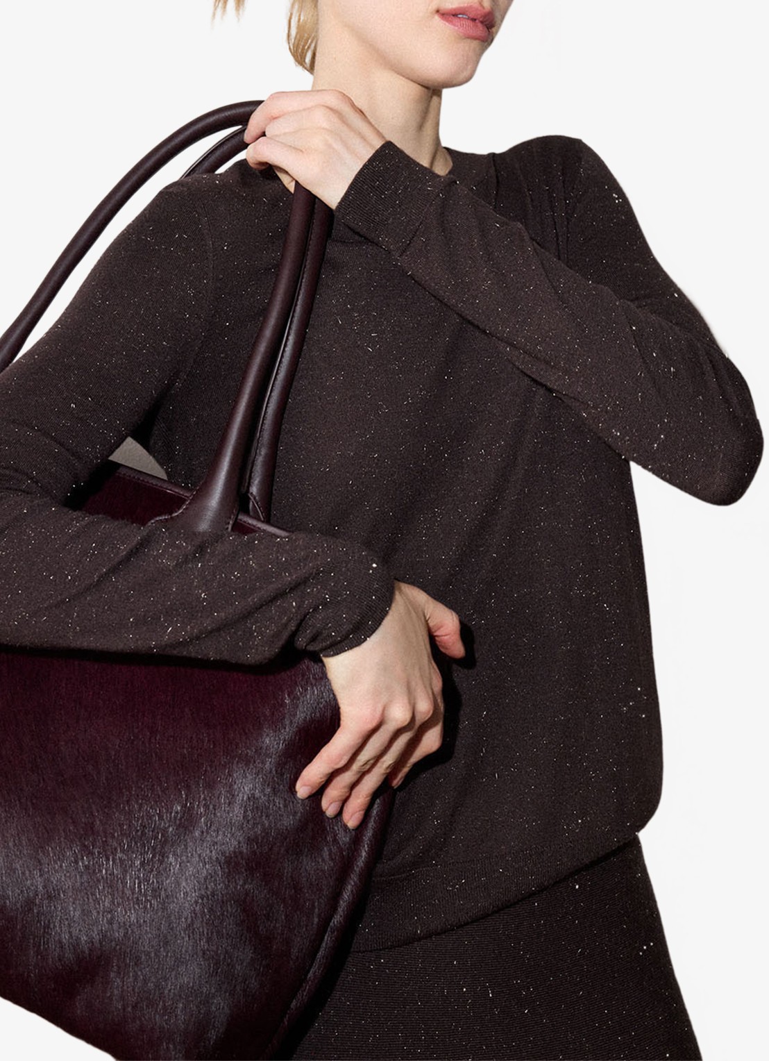 Whistles Annie fijngebreide trui met strass - detail 6 donkerbruin