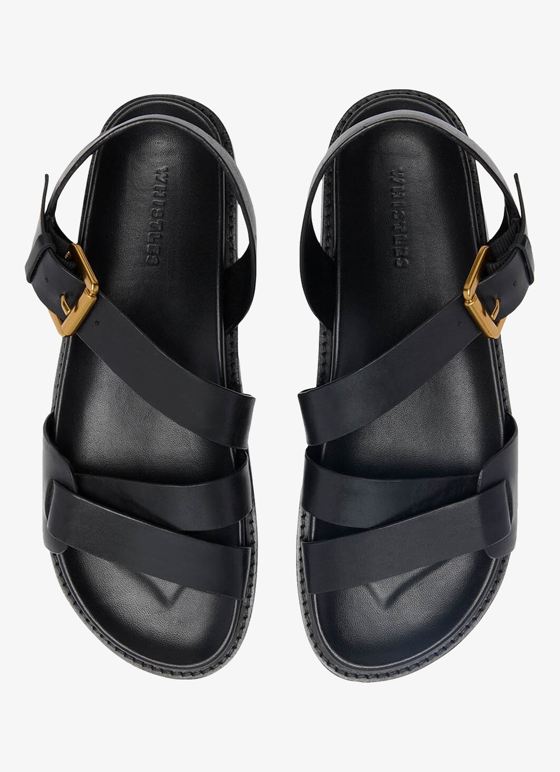 Whistles Asymmetric sandaal van leer - detail 4 zwart