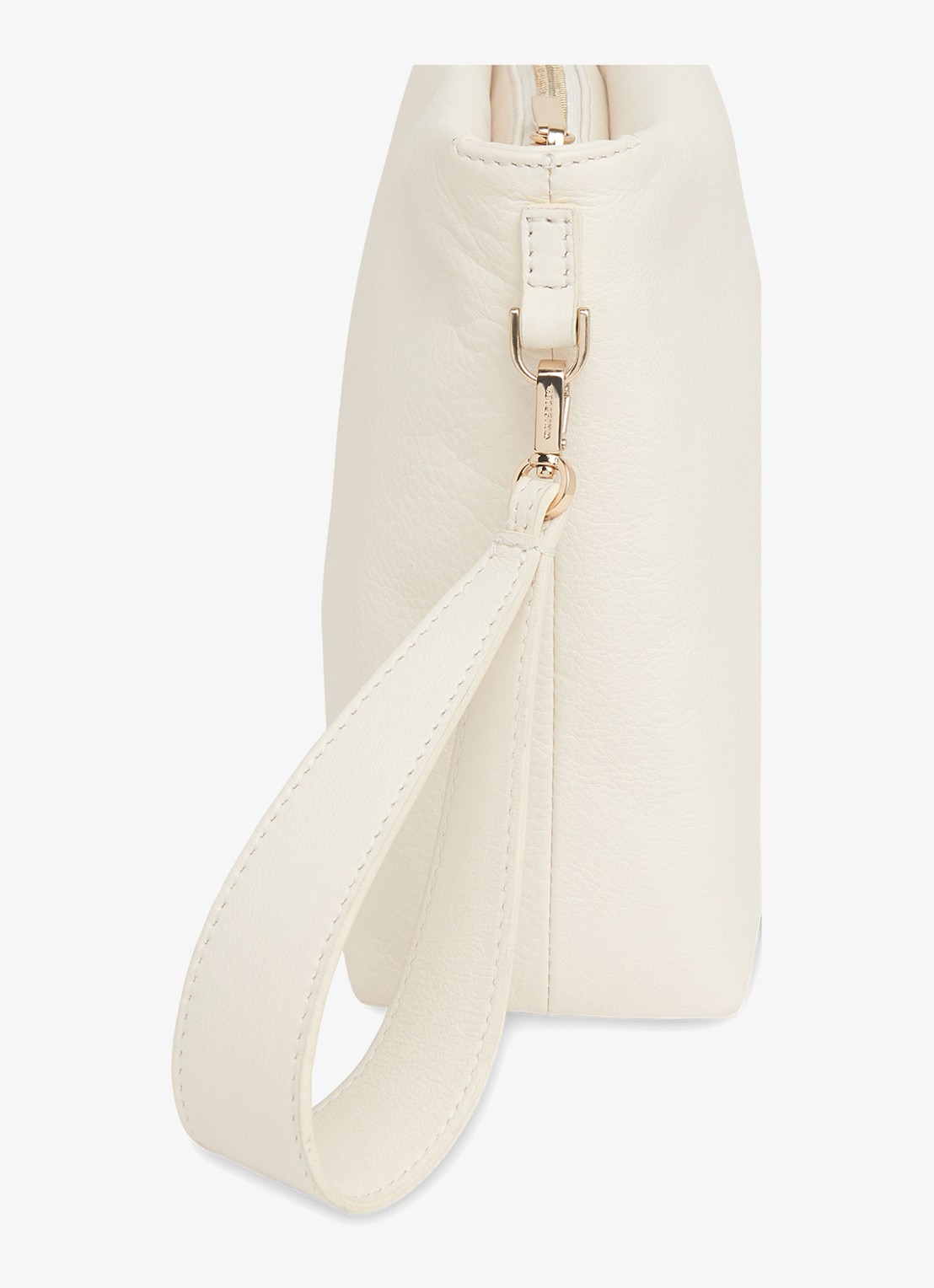Whistles Avah clutch van leer - detail 4 ivoor