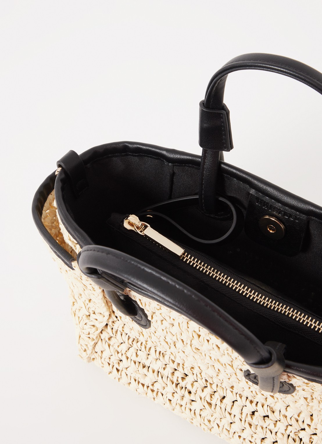 Whistles Aylin mini handtas van stro met uitneembaar etui - detail 3 beige
