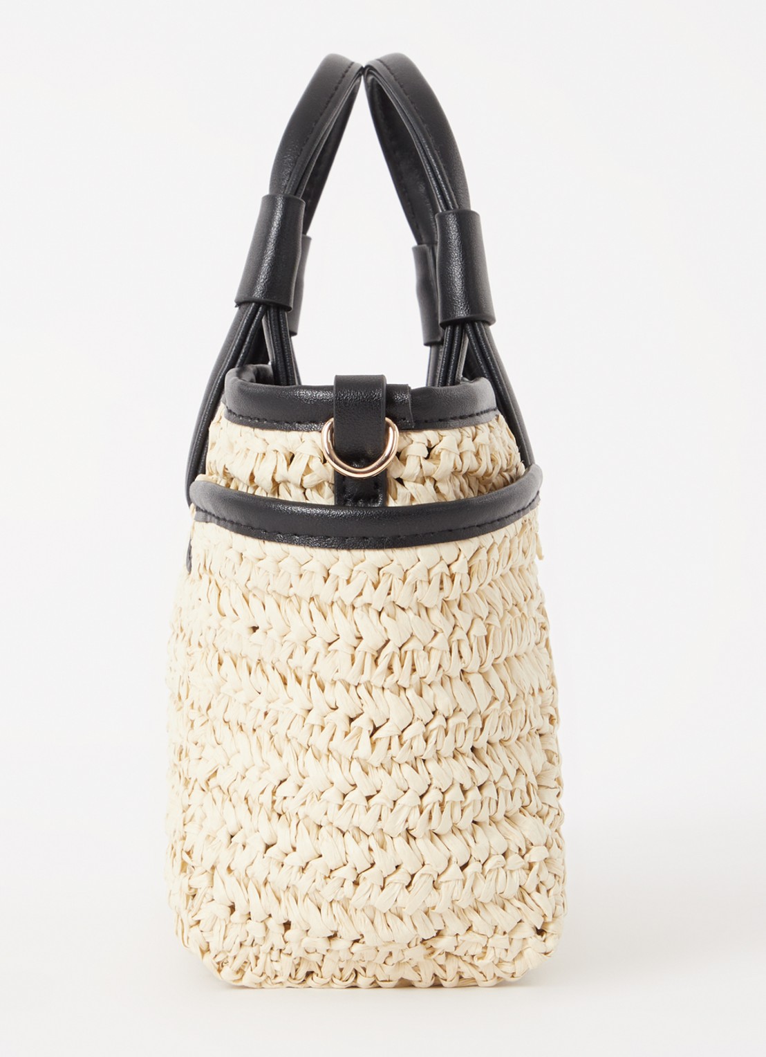 Whistles Aylin mini handtas van stro met uitneembaar etui - detail 4 beige