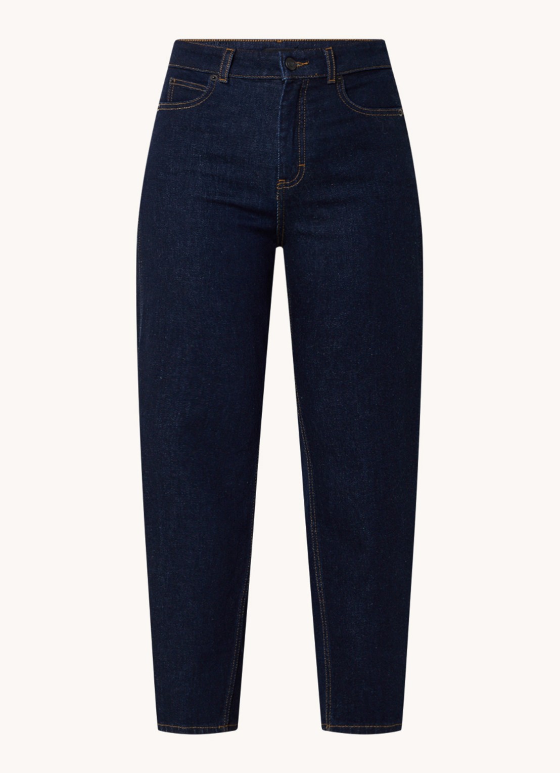 Whistles Barrel high waist cropped tapered jeans met donkere wassing - voorkant 2 indigo
