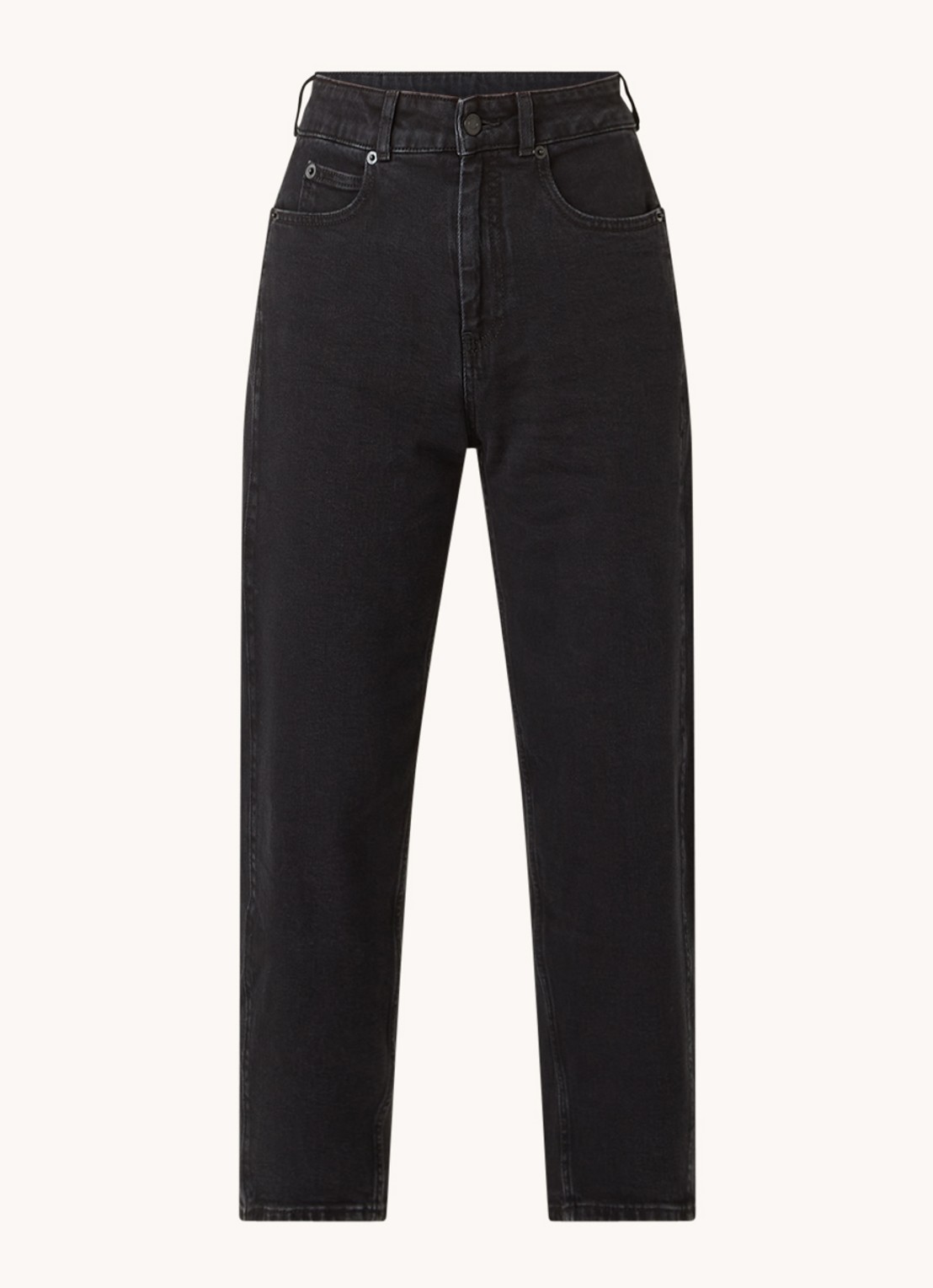 Whistles Barrel high waist cropped tapered jeans - voorkant zwart