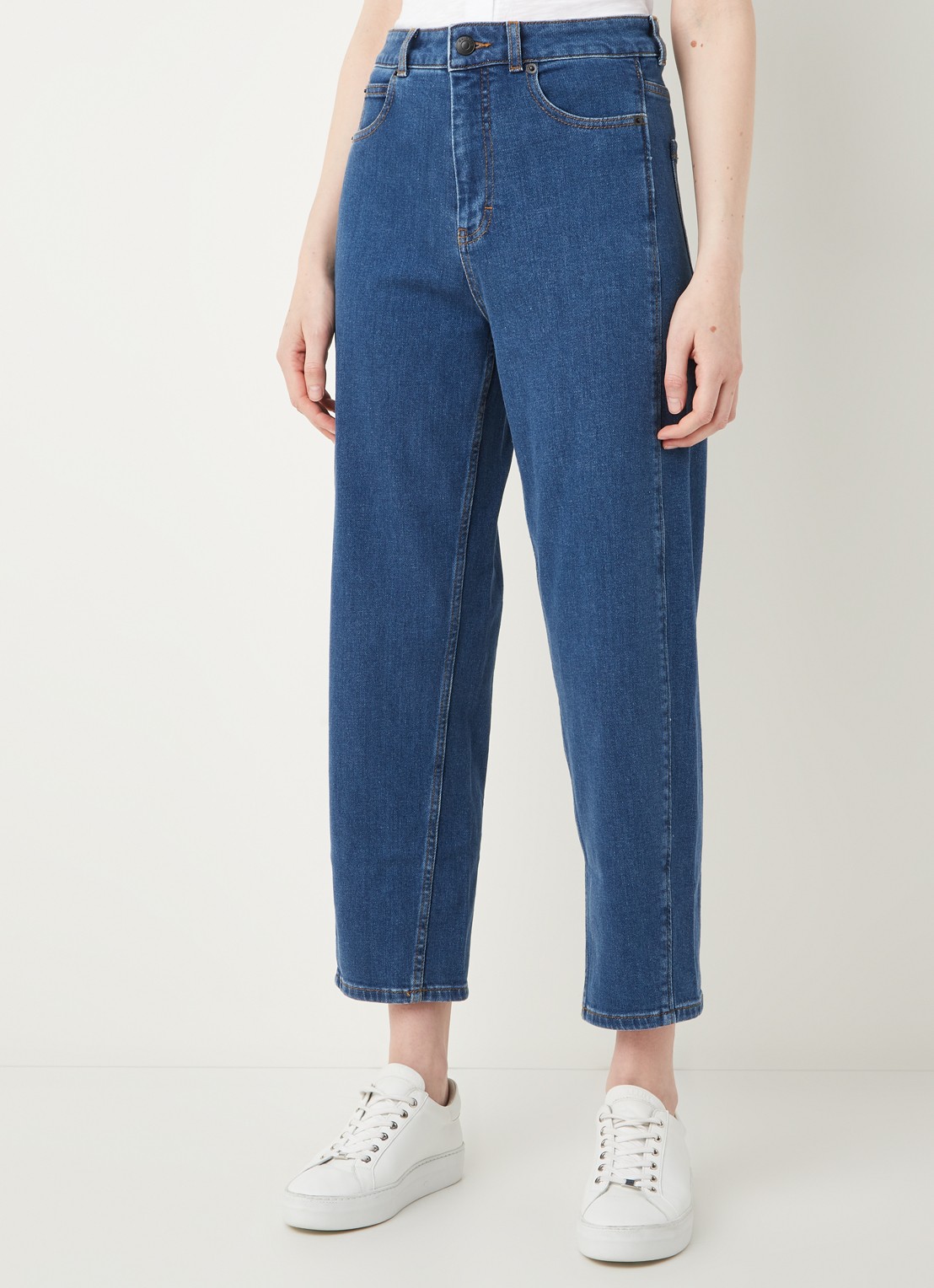 Whistles Barrel high waist cropped tapered jeans - detail 3 indigo