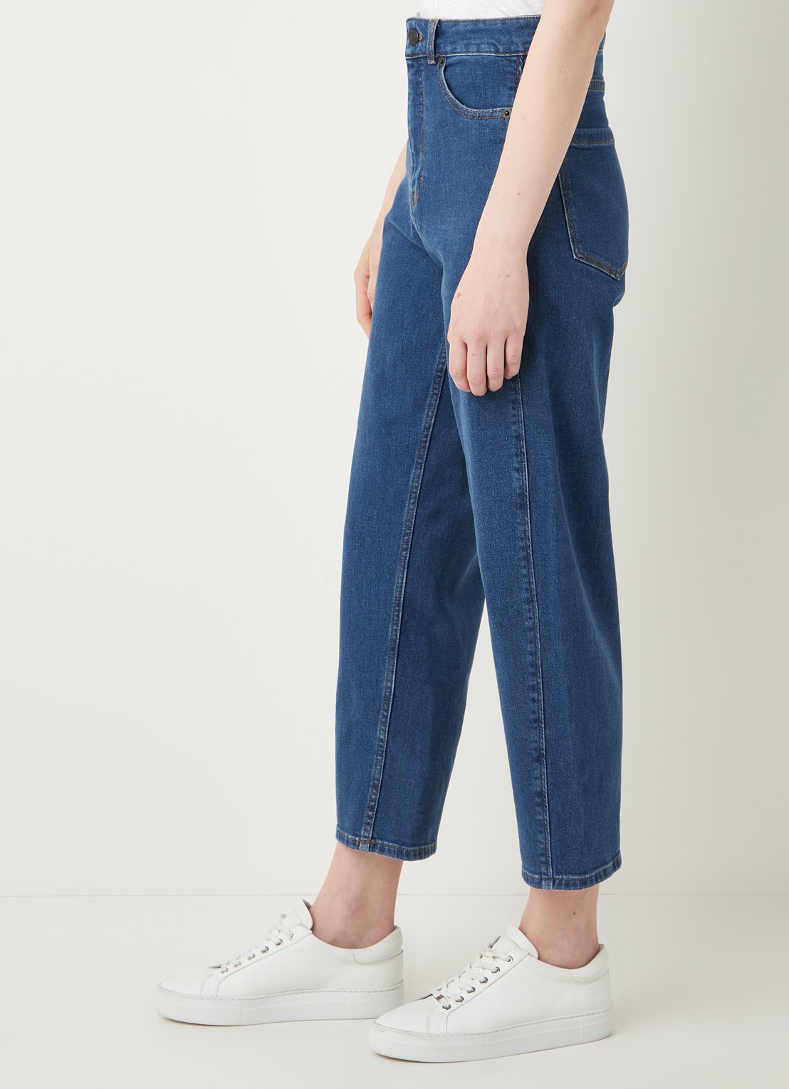 Whistles Barrel high waist cropped tapered jeans - detail 4 indigo