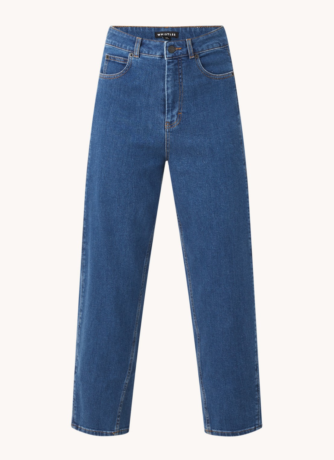Whistles Barrel high waist cropped tapered jeans - voorkant indigo