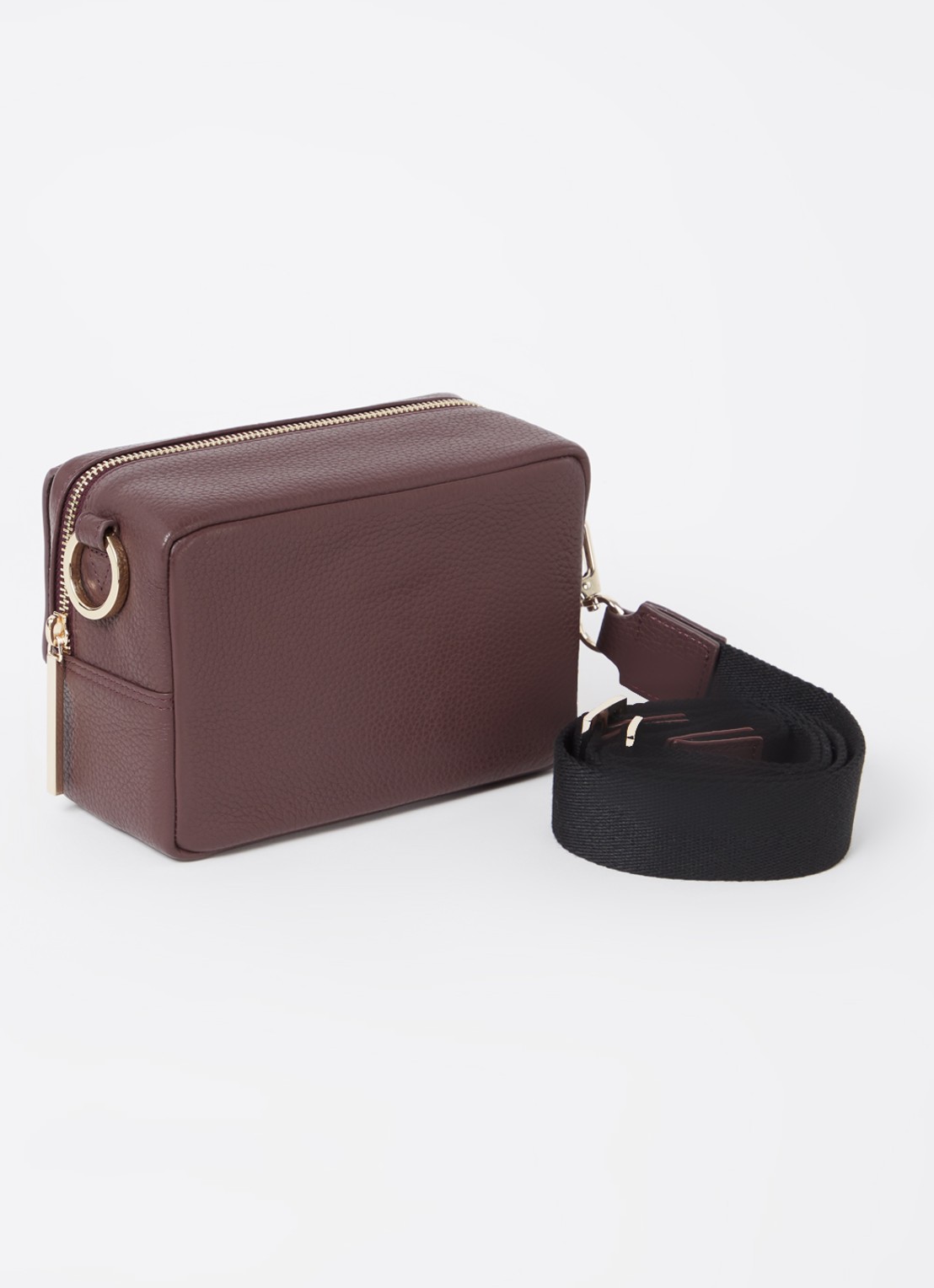 Whistles Bibi crossbodytas van leer - achterkant aubergine