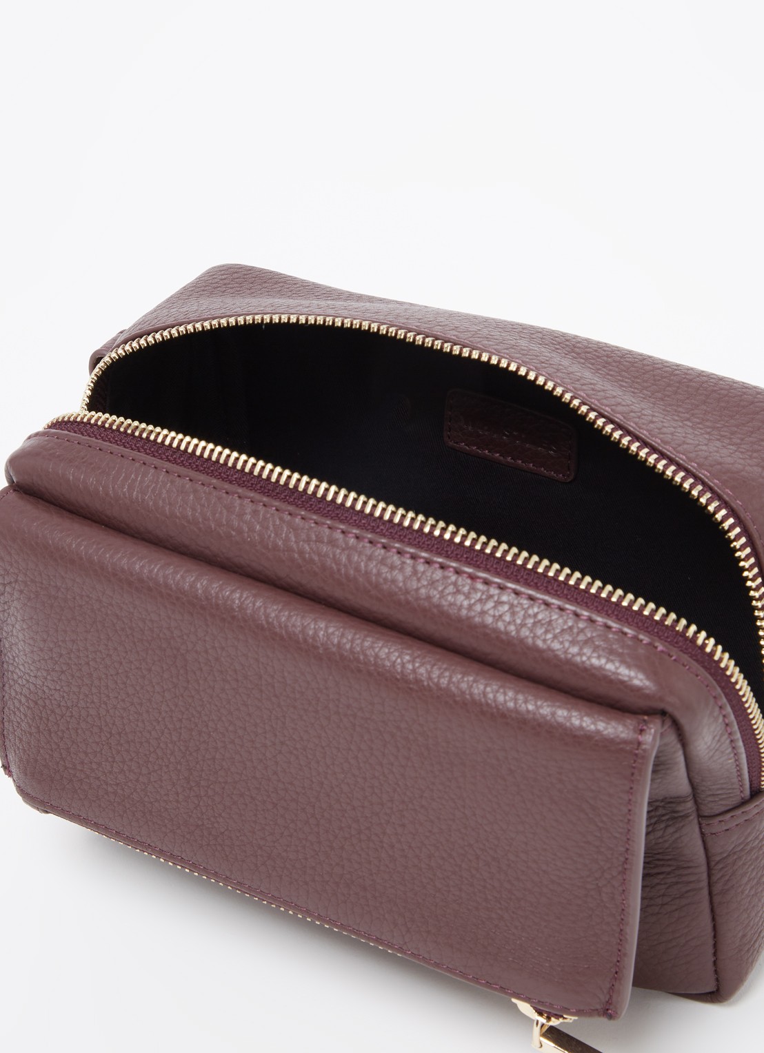 Whistles Bibi crossbodytas van leer - detail 2 aubergine