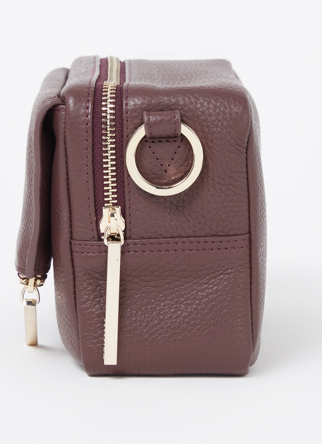 Whistles Bibi crossbodytas van leer - detail 3 aubergine