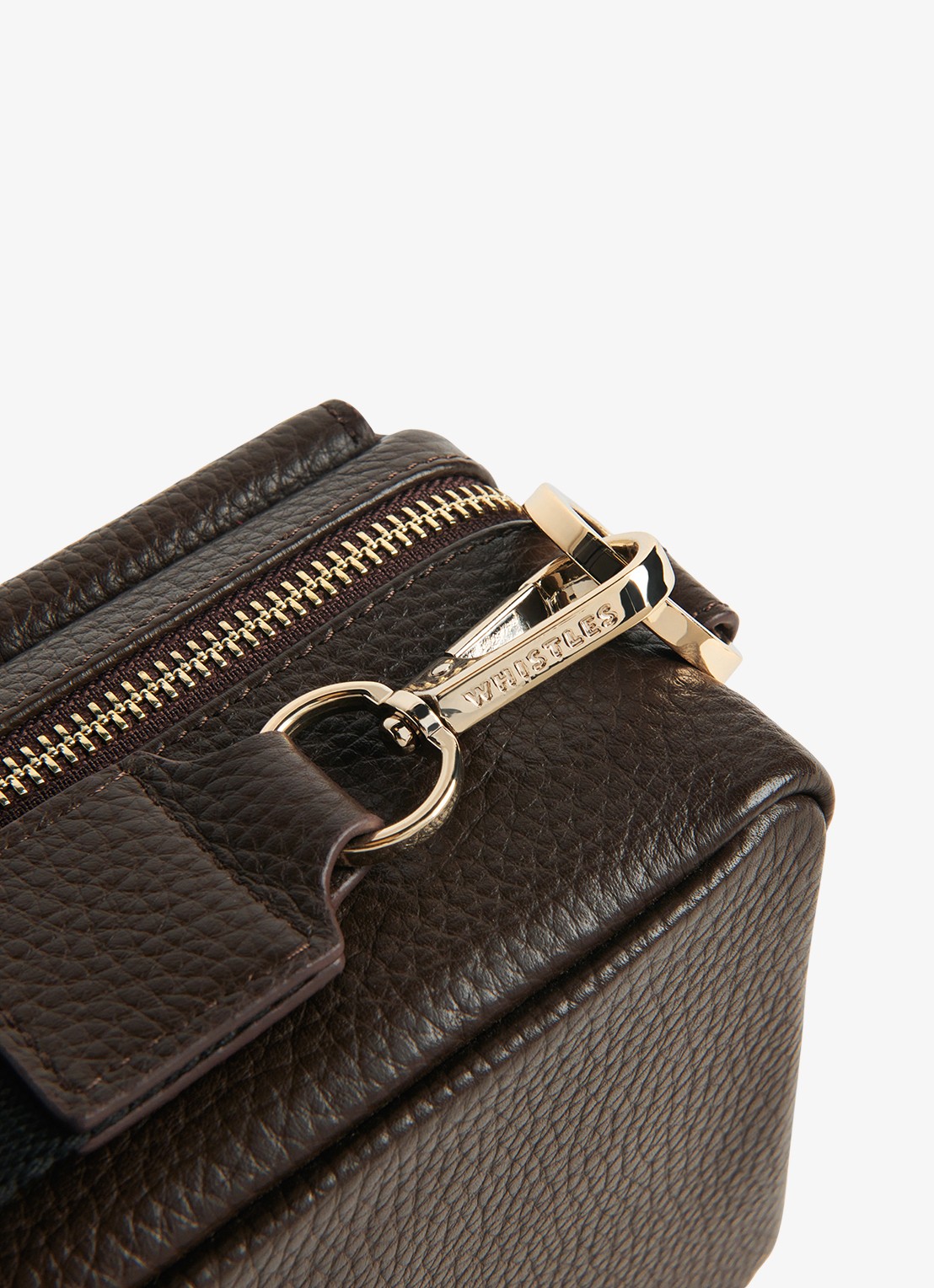 Whistles Bibi crossbodytas van leer  - detail 4 bruin