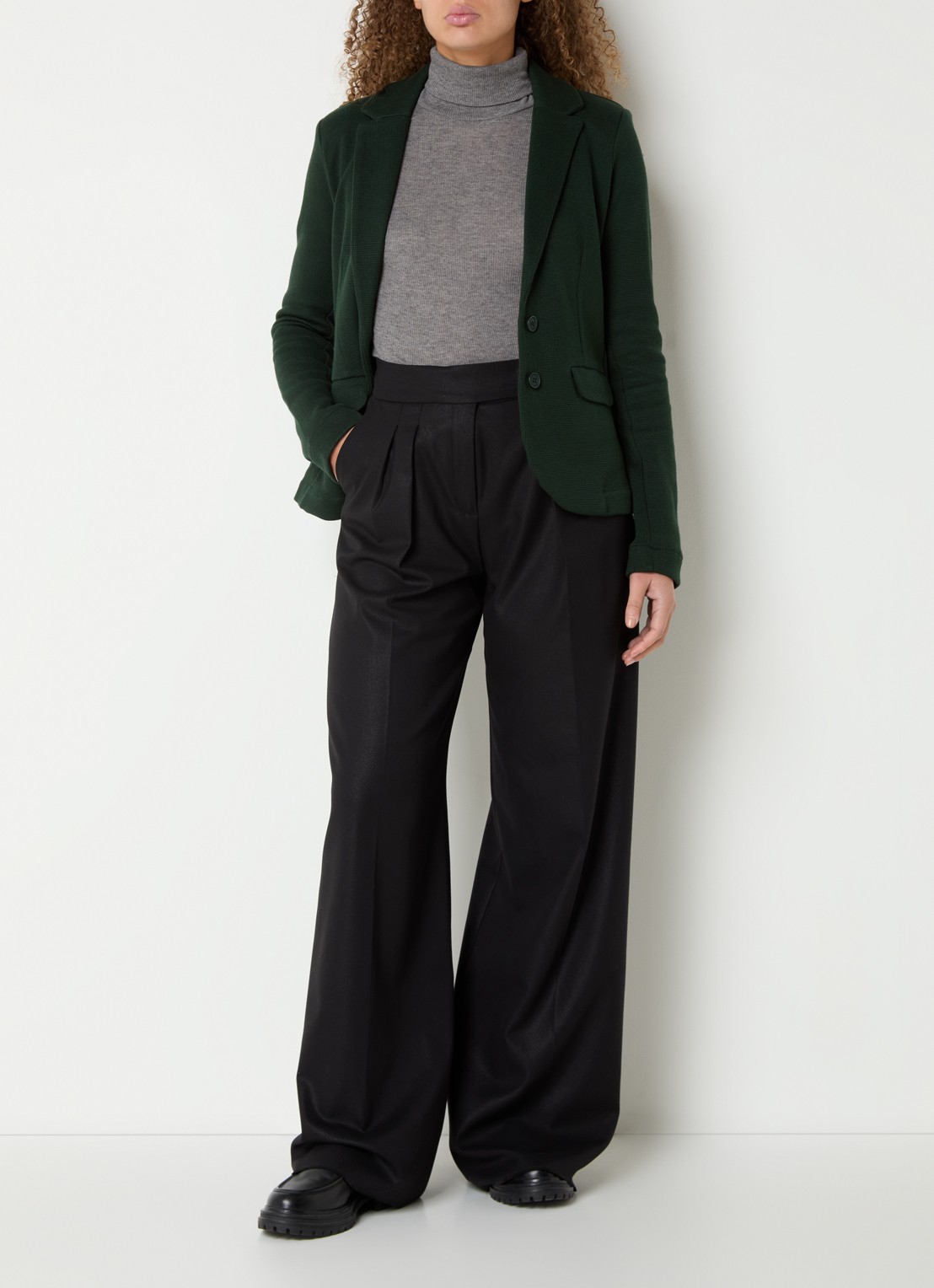 Whistles Blazer met klepzakken - voorkant 4 donkergroen