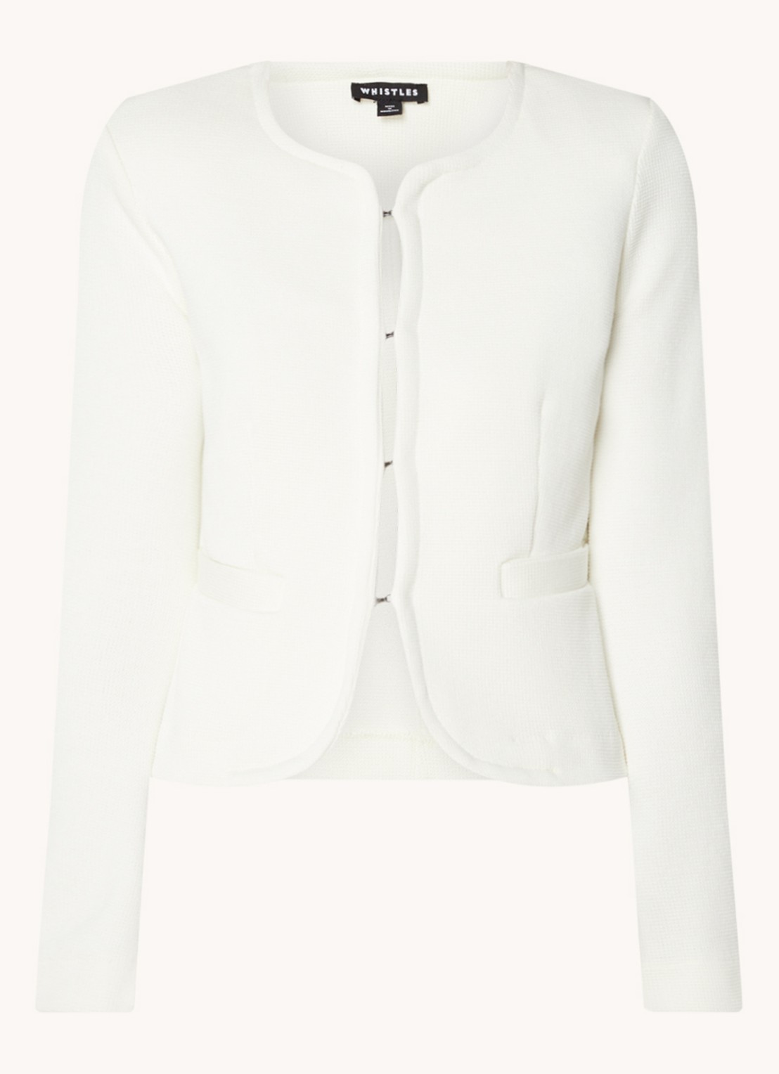 Whistles Blazer met paspelzakken en stretch - voorkant 2 gebroken wit