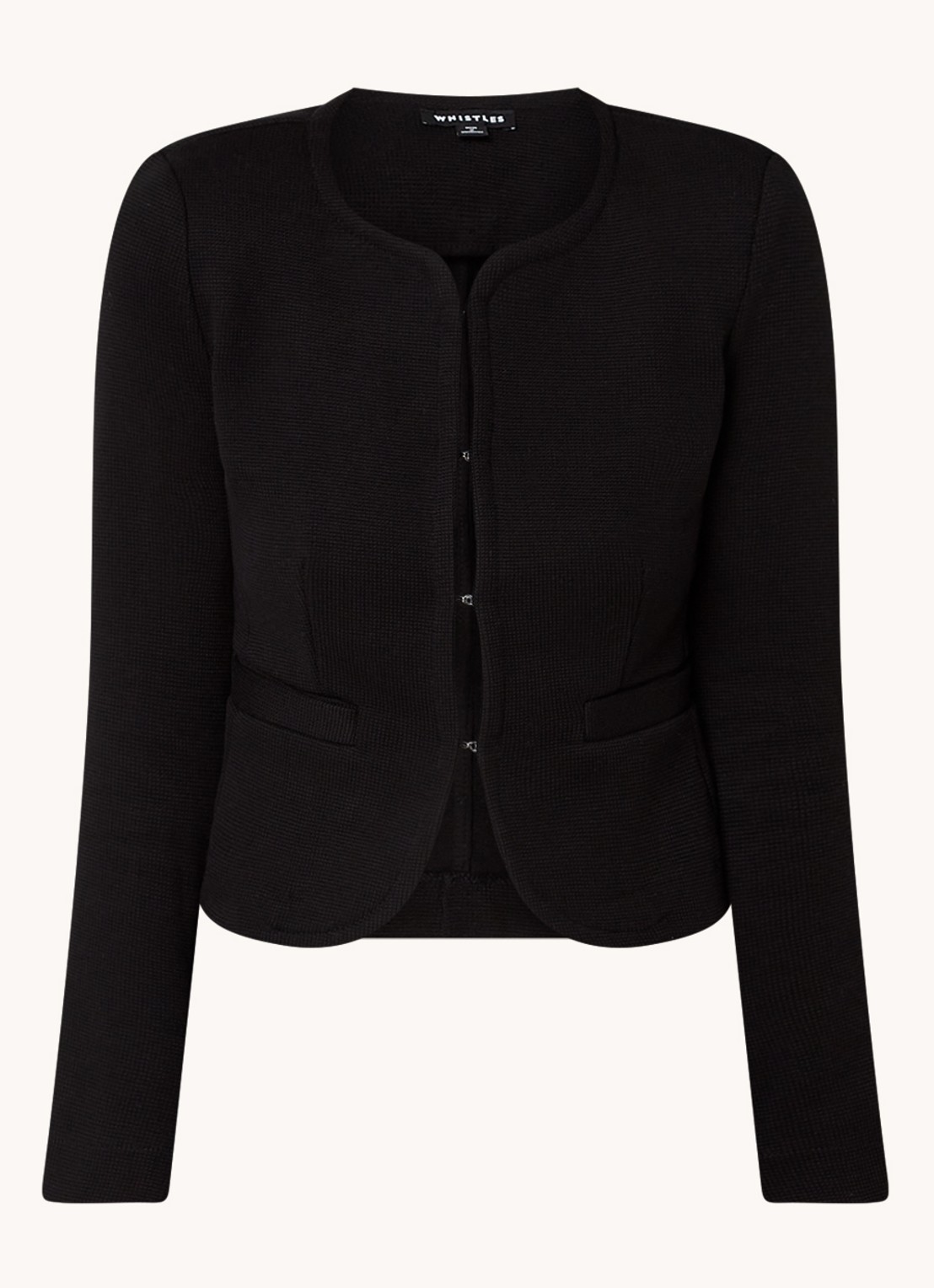 Whistles Blazer van jersey met structuur - voorkant 2 zwart