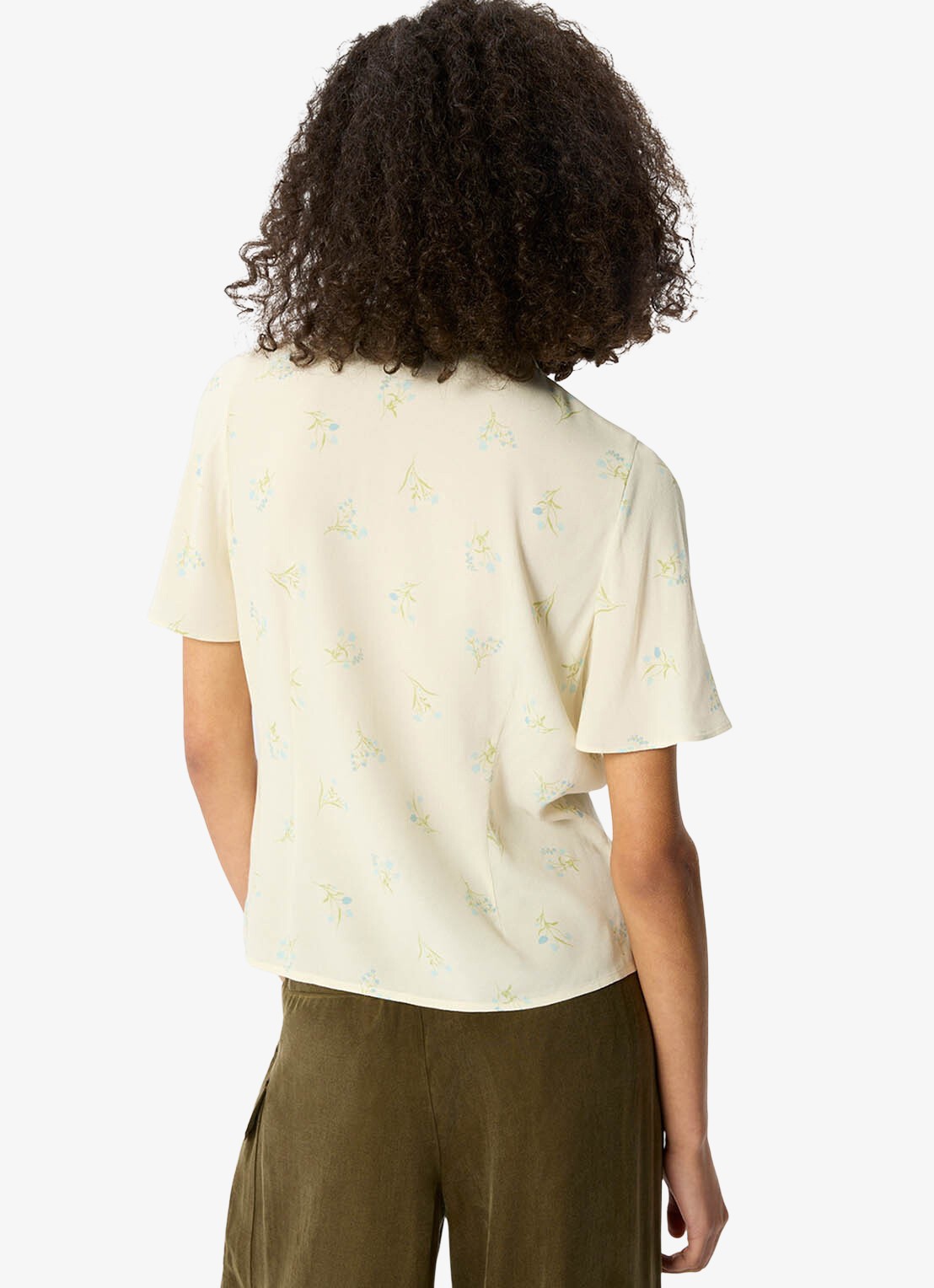 Whistles Blouse met bloemenprint en vlindermouw - achterkant 6 ivoor