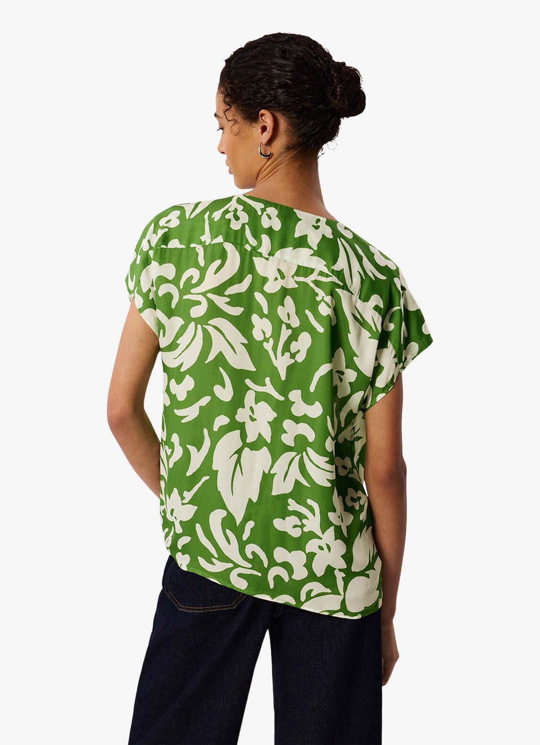Whistles Blouse met bloemenprint - achterkant 3 groen