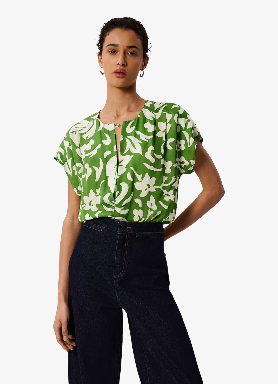 Whistles Blouse met bloemenprint - detail 4 groen