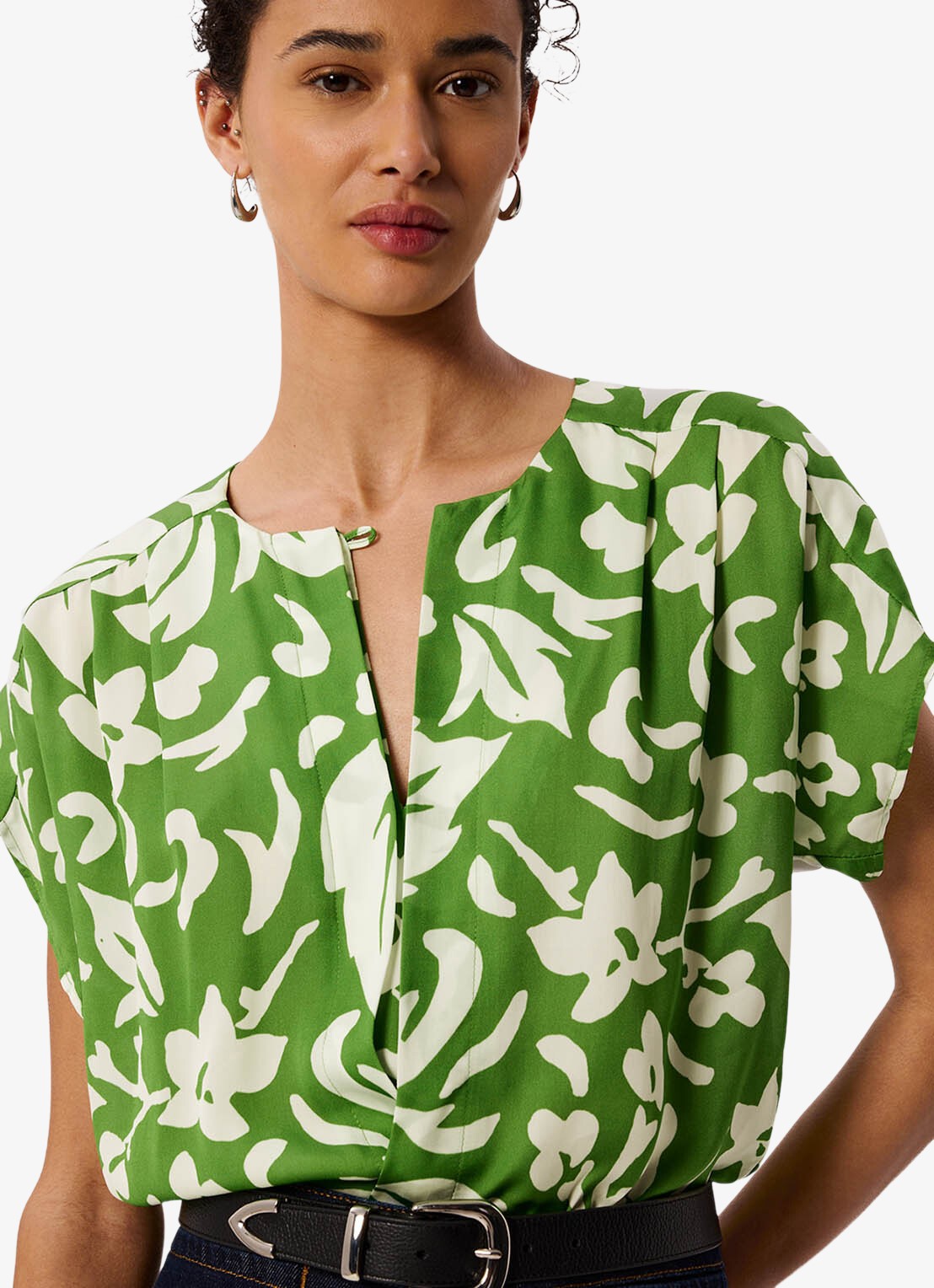 Whistles Blouse met bloemenprint - detail 5 groen
