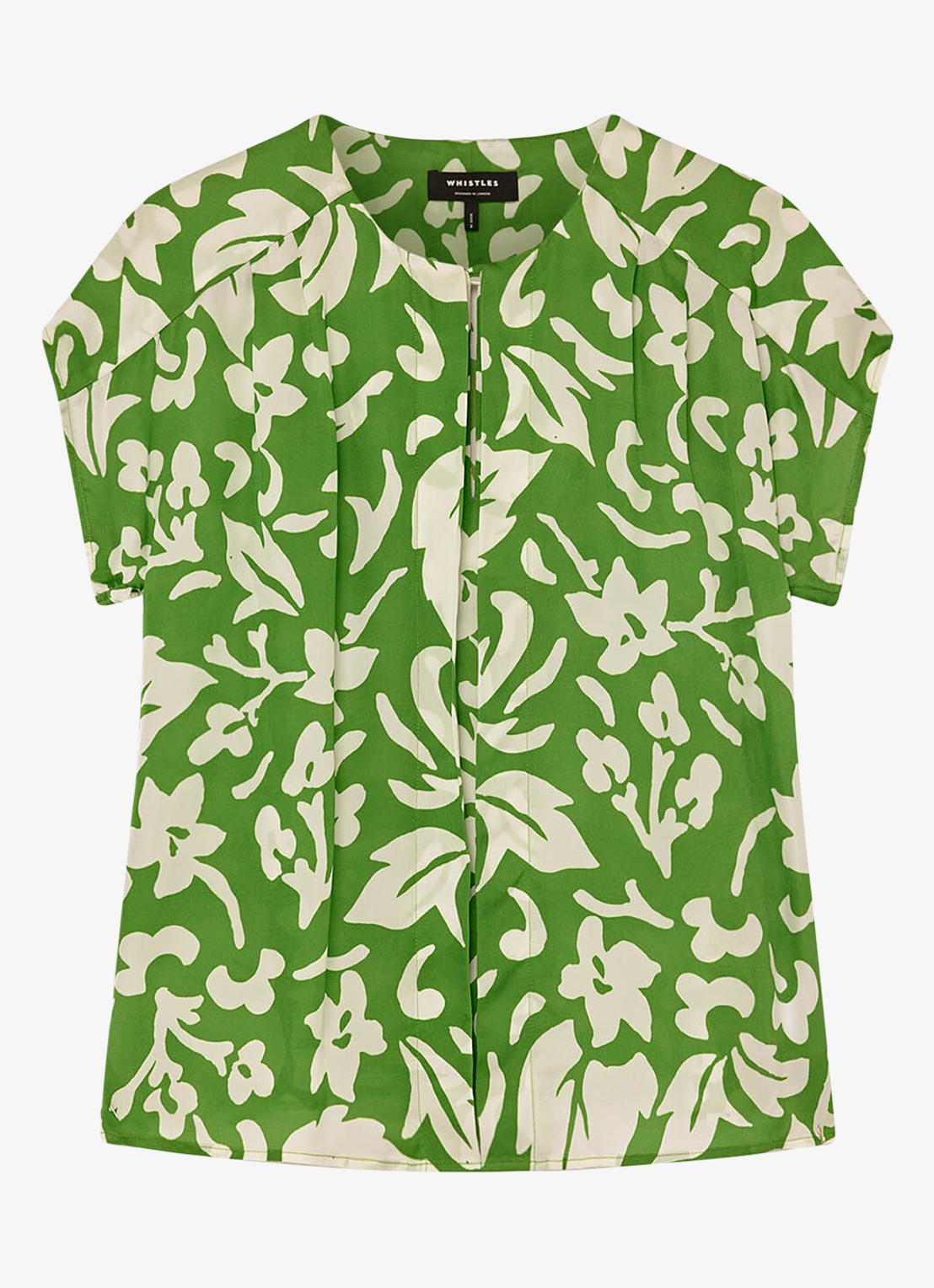 Whistles Blouse met bloemenprint - voorkant groen