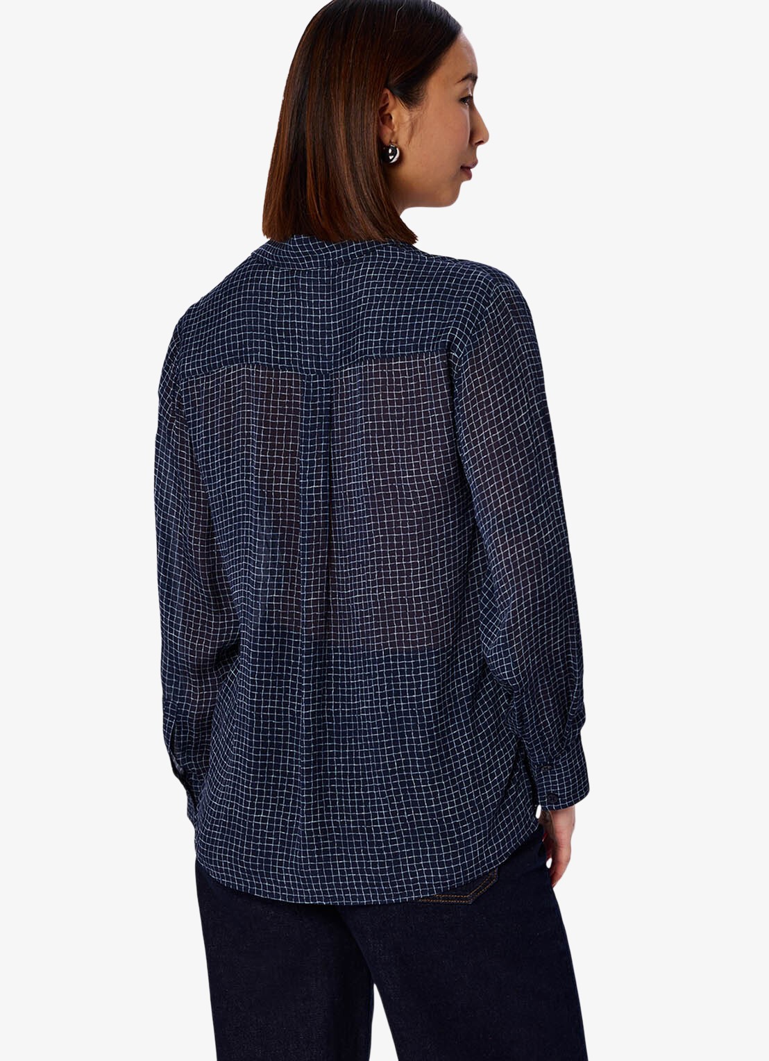 Whistles Blouse met borstzakken - achterkant 5 blauw