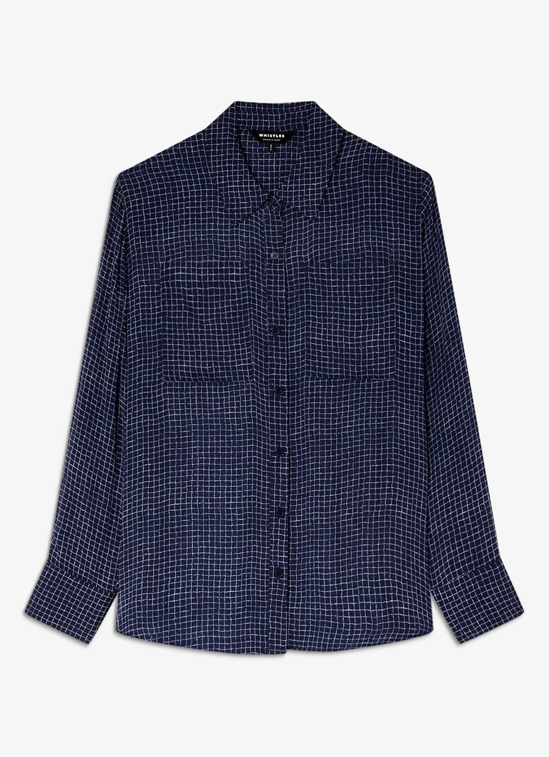 Whistles Blouse met borstzakken - voorkant 3 blauw