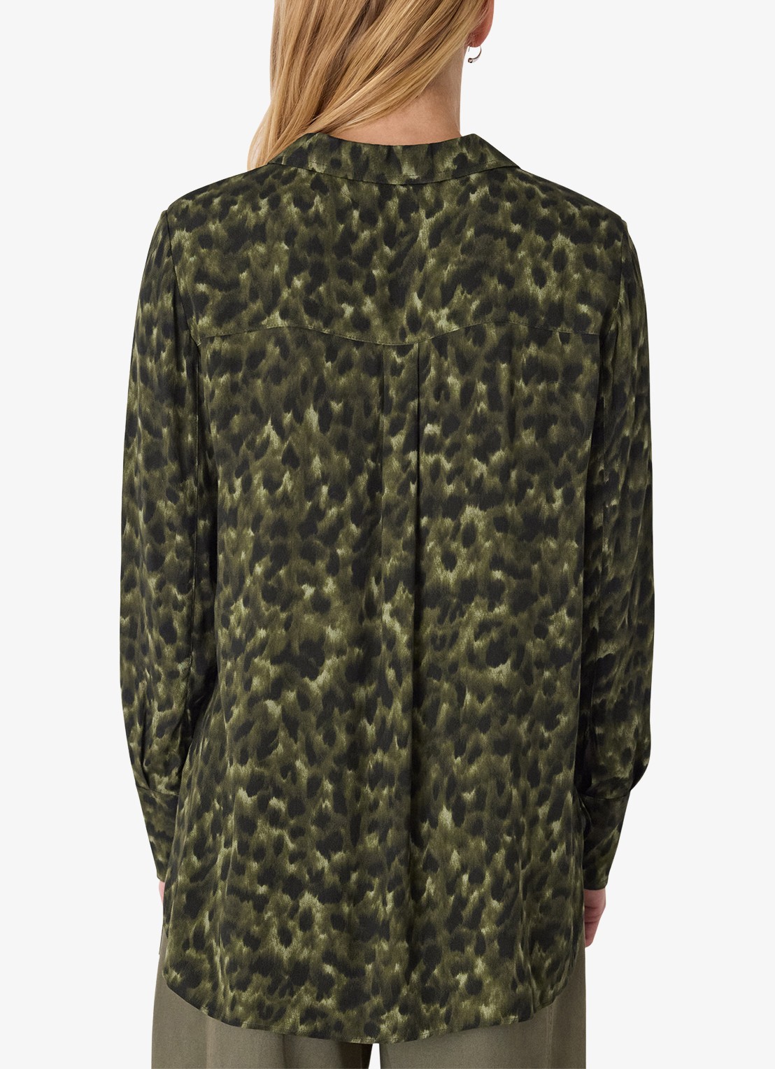 Whistles Blouse met dierenprint - achterkant groen
