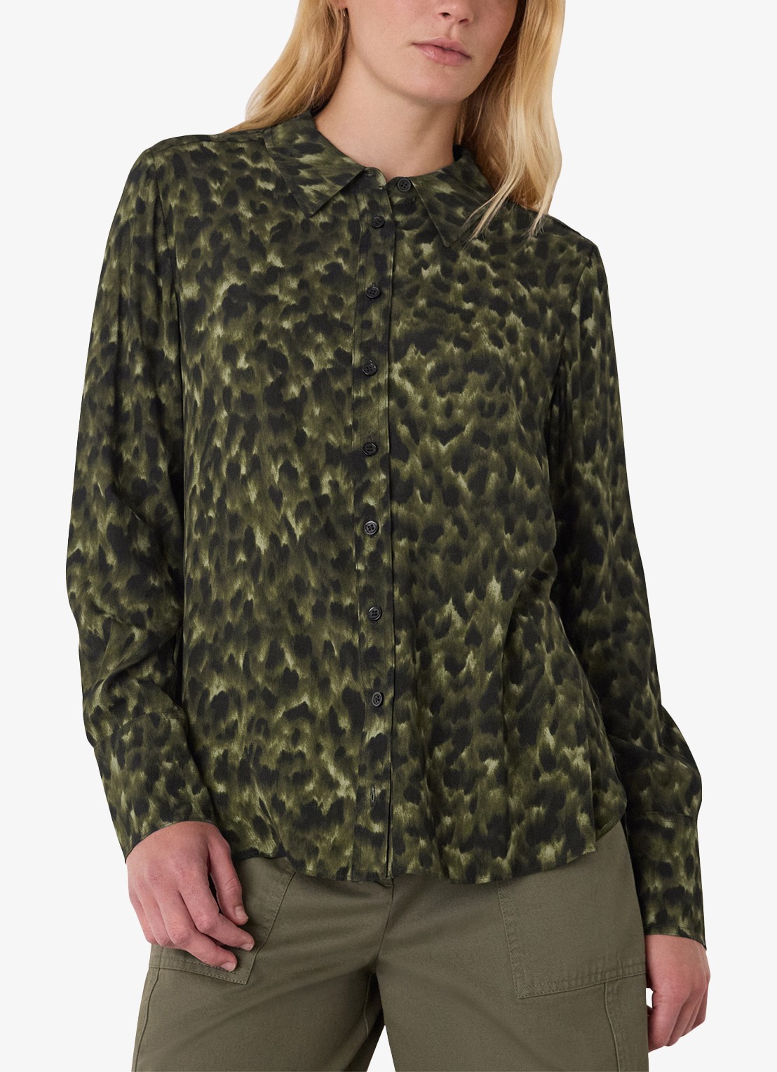 Whistles Blouse met dierenprint - detail 2 groen