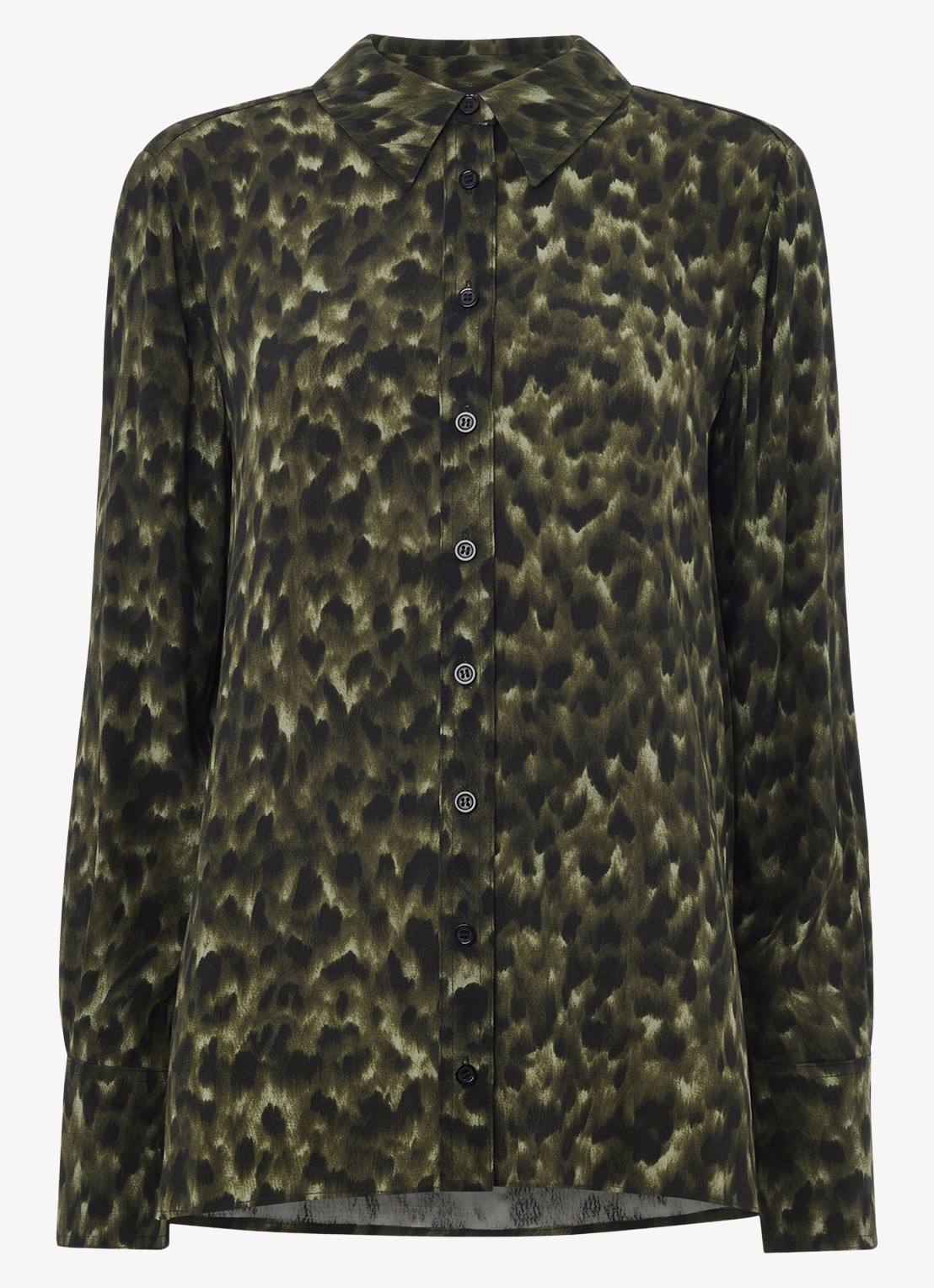 Whistles Blouse met dierenprint - voorkant 4 groen