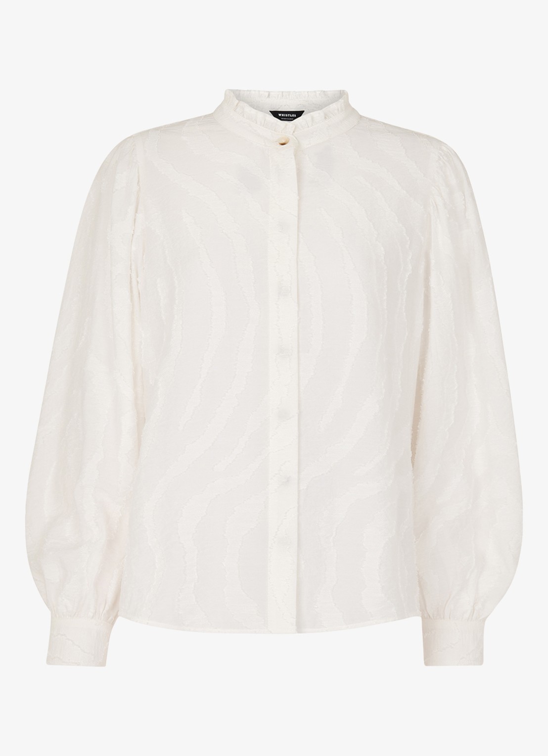 Whistles Blouse met dierenprint - voorkant ivoor