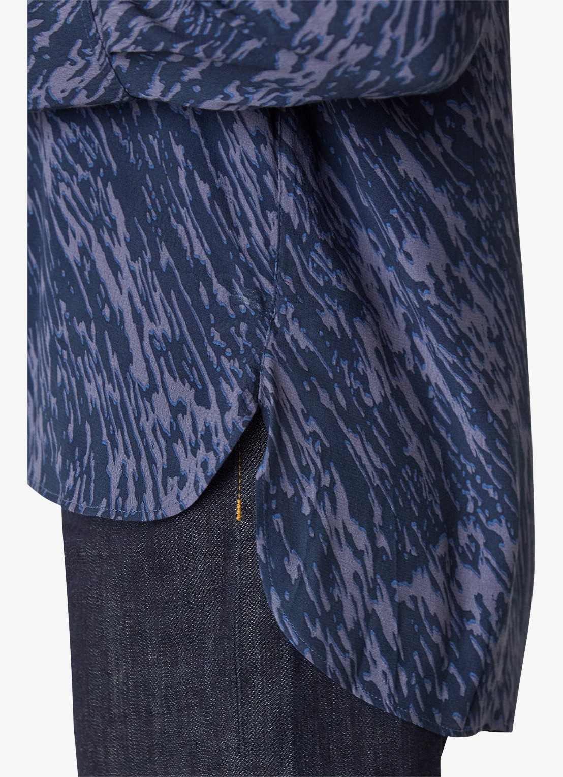 Whistles Blouse met grafische print - detail 4 donkerblauw