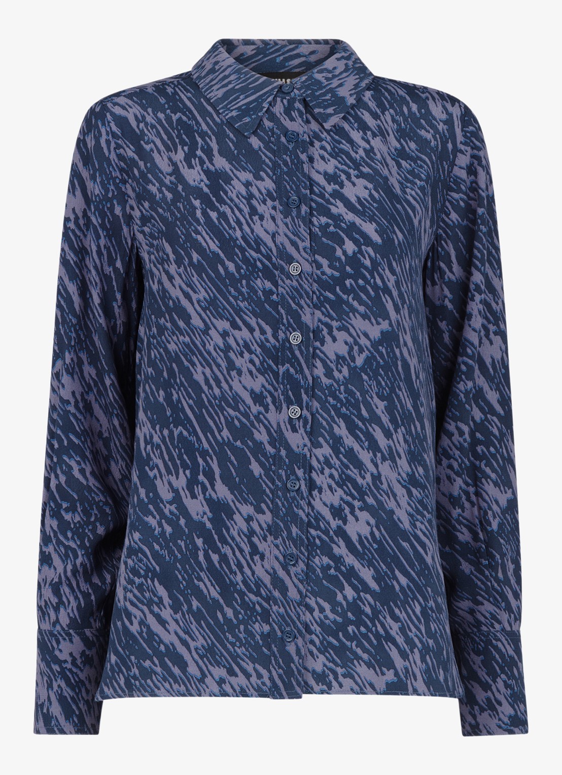 Whistles Blouse met grafische print - voorkant 2 donkerblauw