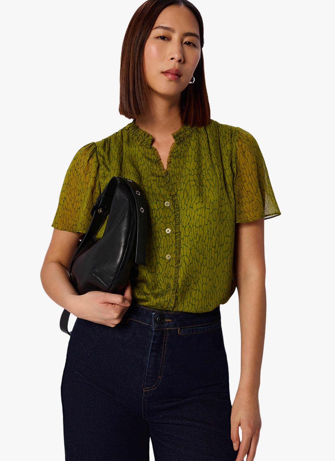 Whistles Blouse met print - detail 4 groen