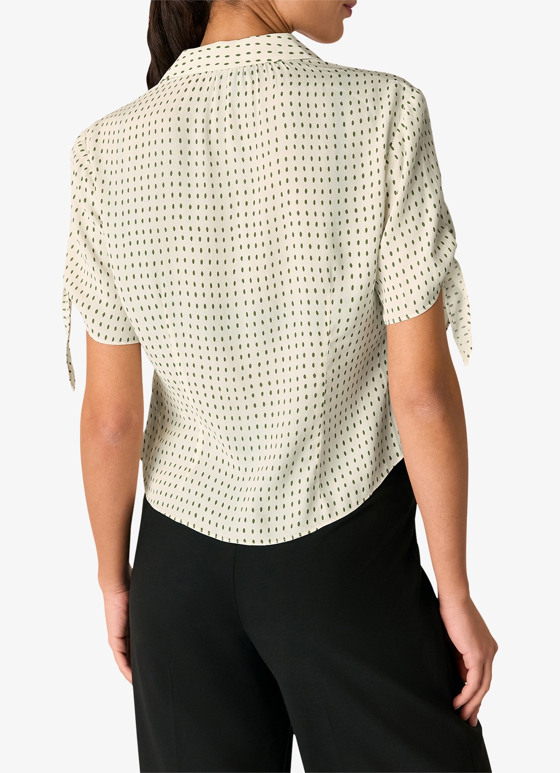 Whistles Blouse met stippenprint - achterkant bronsgroen
