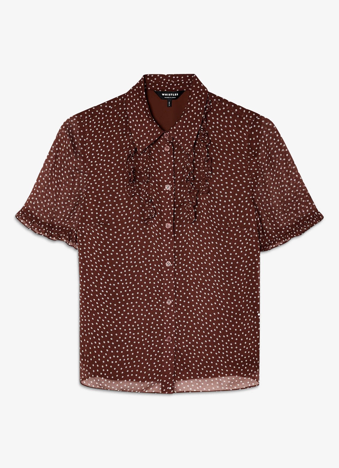 Whistles Blouse met stippenprint - voorkant 3 bruin