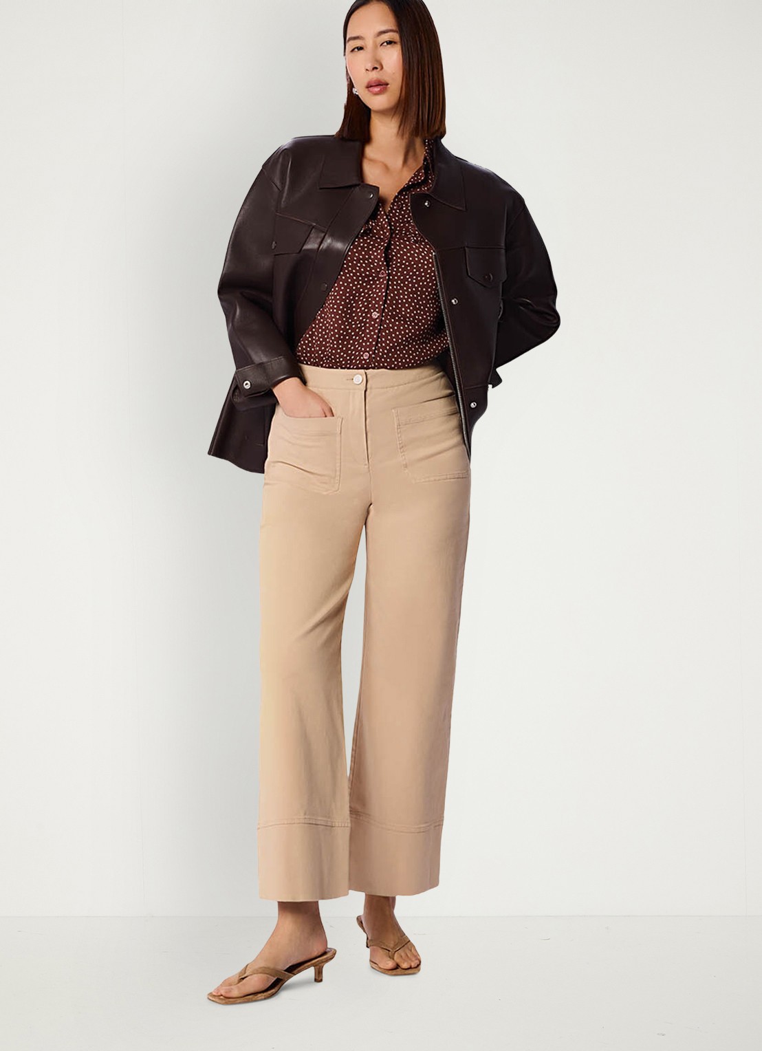 Whistles Blouse met stippenprint - voorkant 4 bruin