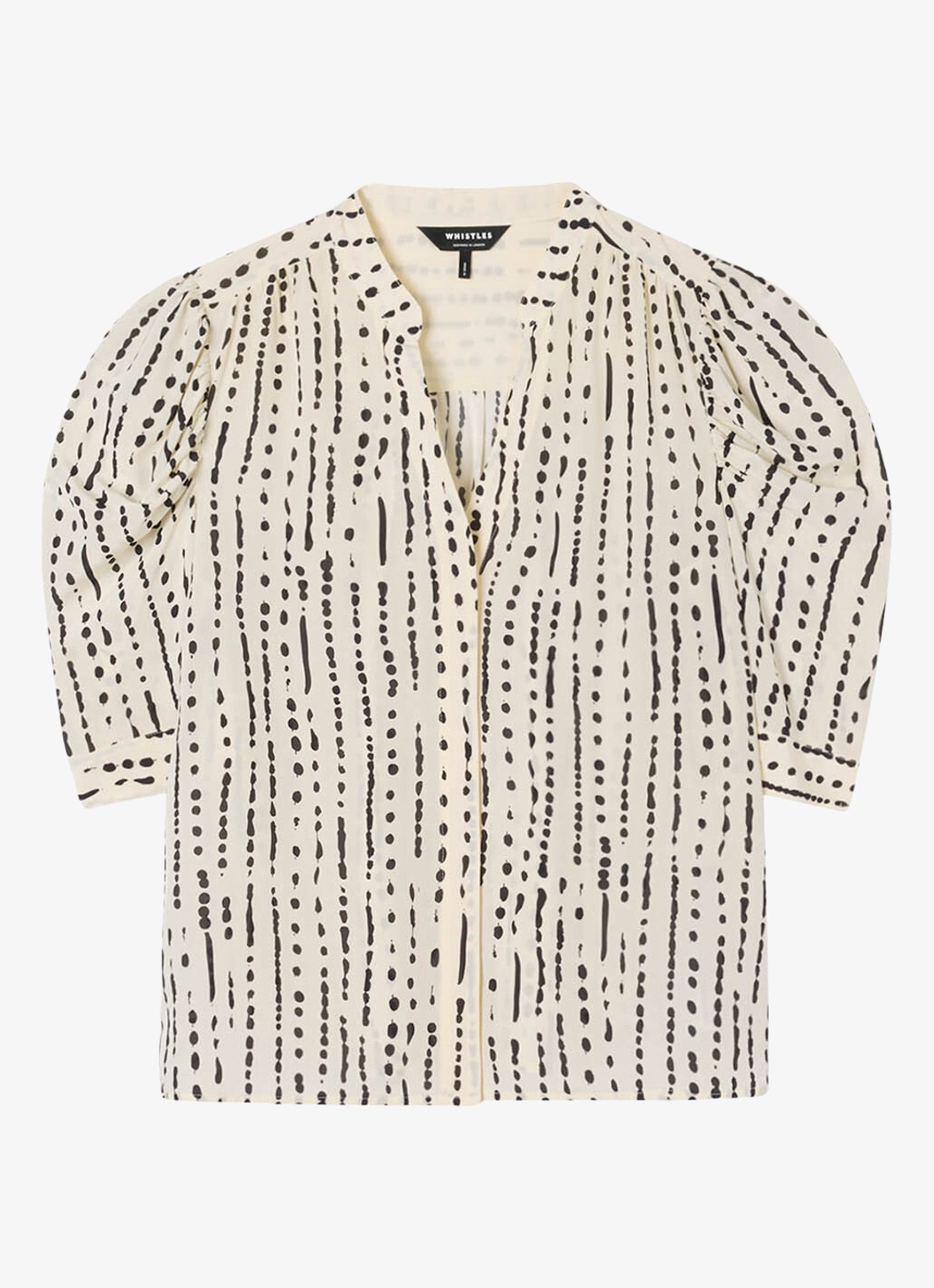 Whistles Blouse met stippenprint - voorkant 5 ivoor