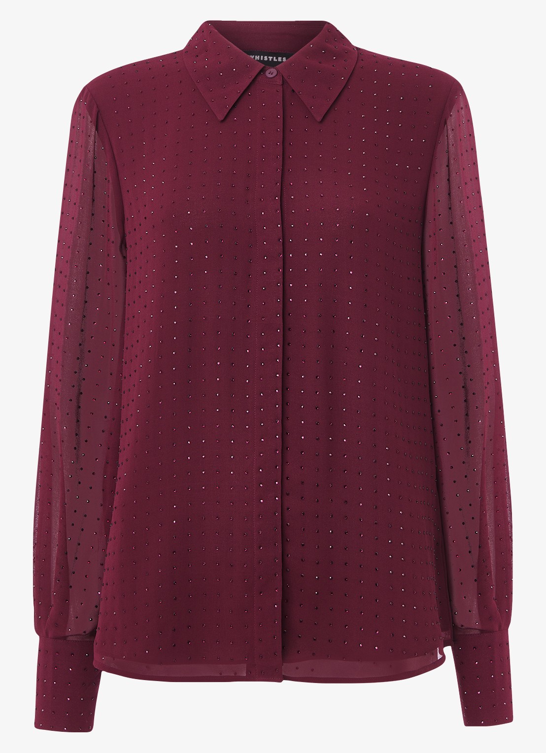 Whistles Blouse met strass - voorkant 4 bordeauxrood