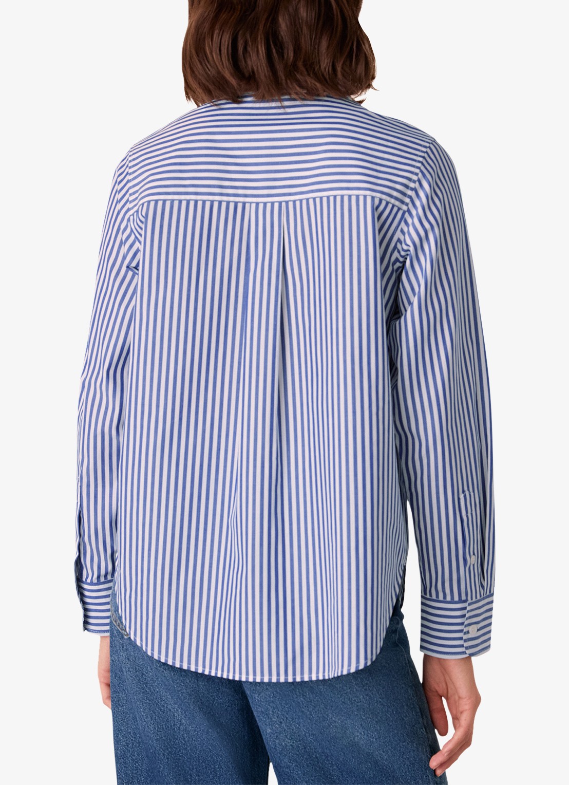 Whistles Blouse met streepprint - achterkant blauw