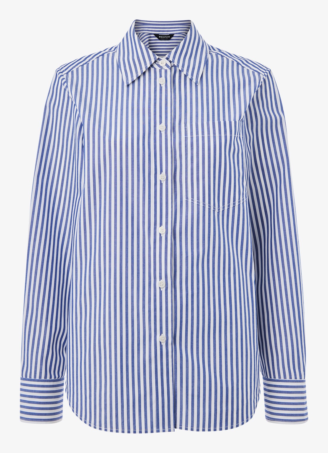 Whistles Blouse met streepprint - voorkant 2 blauw